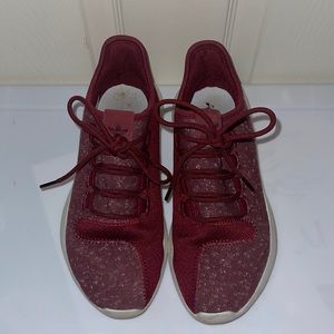 Mens adidas tubular shoes. Maroon